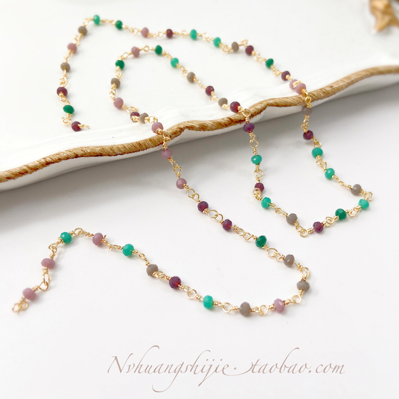 COPPER PLATED 18K REAL GOLD HANDMADE COPPER CHAIN LOOSE CHAIN DIY COLOR-RETAINING GOLD-FILLED JEWELRY MATERIAL HOMEMADE BRACELET NECKLACE