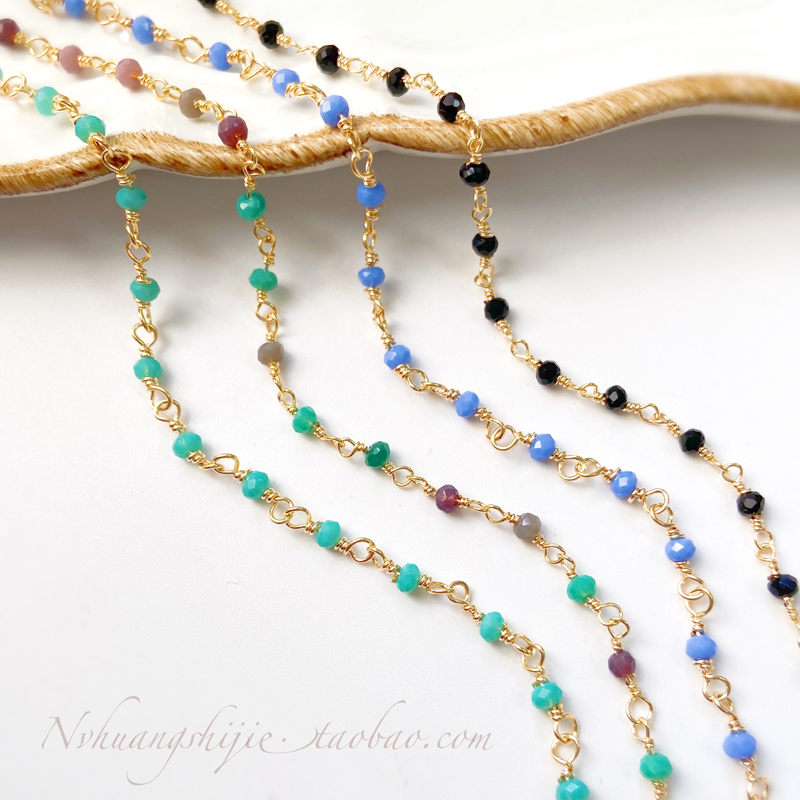 COPPER PLATED 18K REAL GOLD HANDMADE COPPER CHAIN LOOSE CHAIN DIY COLOR-RETAINING GOLD-FILLED JEWELRY MATERIAL HOMEMADE BRACELET NECKLACE