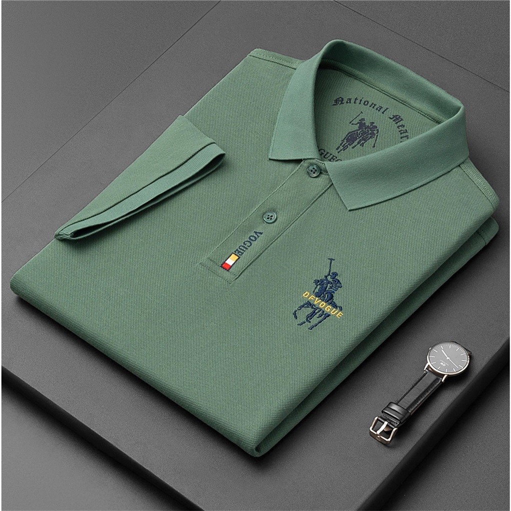 FOREIGN TRADE TAIL LIST EMBROIDERED POLO SHIRT LAPEL SUMMER MIDDLE-AGED SHORT-SLEEVED T-SHIRT MENS CUT STANDARD TAIL GOODS CLEARANCE LEAKAGE MENS CLOTHING
