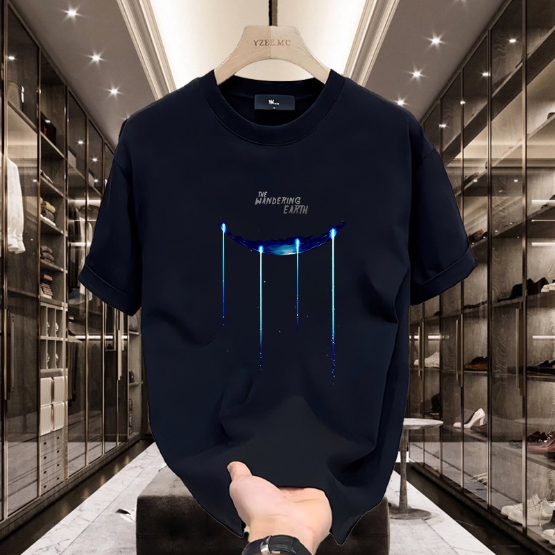 OVERSEAS ORDER TAIL GOODS CUT LABEL WITHDRAWAL FOREIGN TRADE AMERICAN RETRO CASUAL PRINT SHORT SLEEVE T-SHIRT SUMMER MENS AND WOMENS TOPS