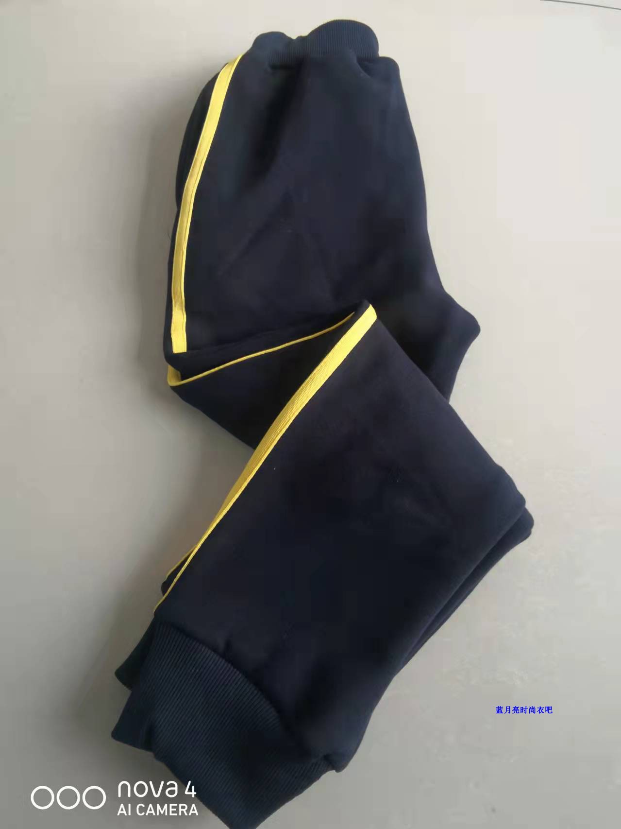 SPRING AUTUMN AND WINTER COTTON DARK BLUE BLACK PANTS A PAIR OF YELLOW SIDE BAR TROUSERS PLUS FLEECE SCHOOL PANTS THE SAME MENS AND WOMENS SWEATPANTS