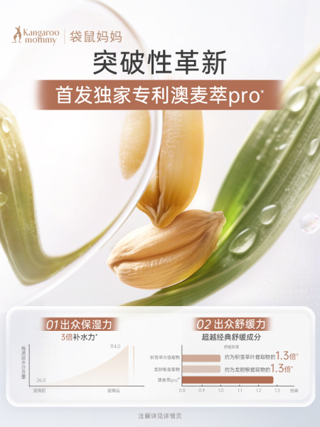 袋鼠妈妈小麦洗面奶温和清洁毛孔护肤品敏感肌可用氨基酸洁面乳 — 5