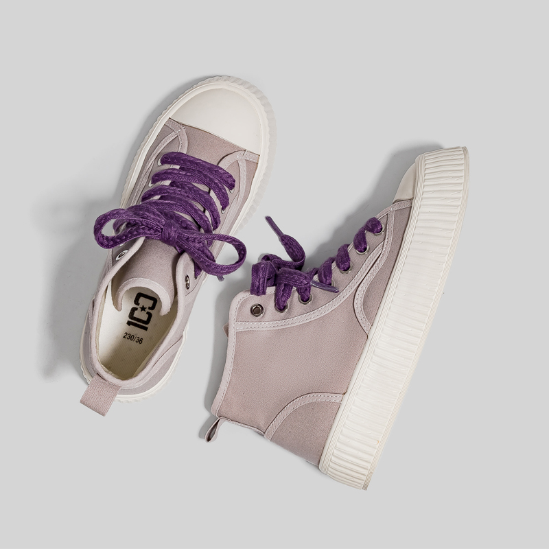MISS HOME RETRO HONG KONG STYLE LITTLE WHITE SHOES WOMENS 2022 NEW HIGH-TOP CANVAS SHOES GO OUT ON THE STREET VERSATILE INS TRENDY CASUAL SHOES