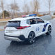 1:32日产奇骏仿真警车公安特警车合金汽车模型开门回力声光玩警车