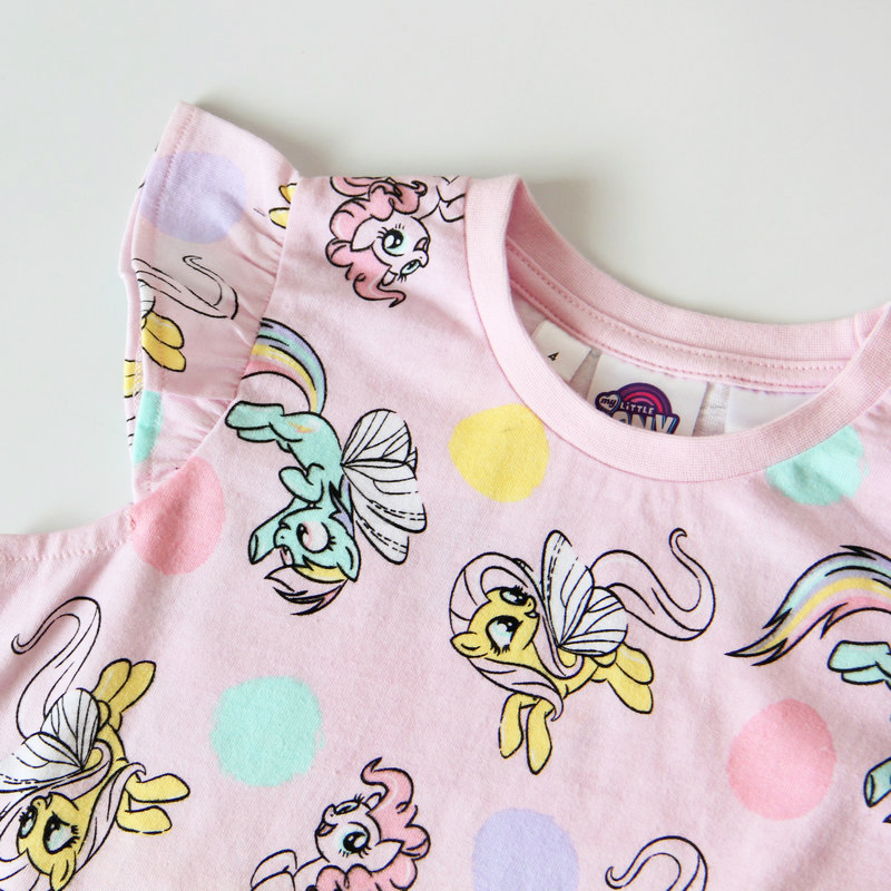 AUSTRALIAN FOREIGN TRADE SINGLE CHILDRENS CLOTHING GIRLS SUMMER PONY PINK PRINT CARTOON COTTON VEST SHORTS PAJAMAS LOUNGEWEAR