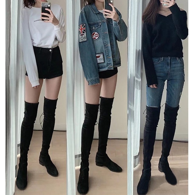 FALL|WINTER 2022 NEW BLOCK HEEL OVER-THE-KNEE BOOTS STRETCH BOOTS SKINNY BOOTS SLIM BOOTS NON-DROPPING 5050 TALL BOOTS WOMEN