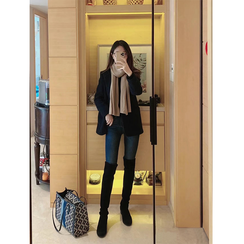 FALL|WINTER 2022 NEW BLOCK HEEL OVER-THE-KNEE BOOTS STRETCH BOOTS SKINNY BOOTS SLIM BOOTS NON-DROPPING 5050 TALL BOOTS WOMEN