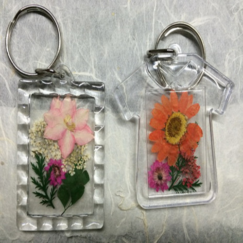 钥匙扣 diy押花钥匙扣压花素材 空白钥匙扣 diy手工素材 压花材料
