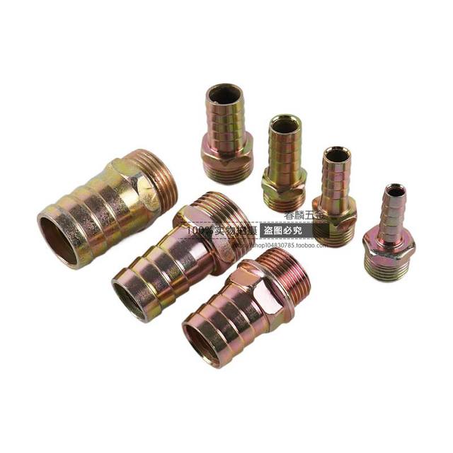 Iron-plated colored outer wire straight through pagoda pipe joint water pipe hose leather pipe gas pipe nozzle joint 1 minute 2 minute 3 minute 4 minute