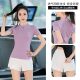 
German outdoor morning jogging fitness suits short-sleeved tops summer sports gym hiking running suits slimming yoga suits