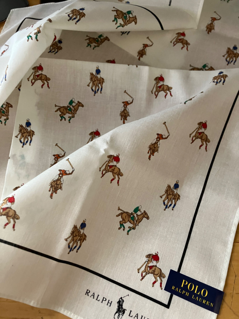 JAPAN AUTHENTIC POLO PAUL COTTON HANDKERCHIEF SMALL SQUARE SCARF BRAND PAPER BAG GIFT BUSINESS FATHERS DAY