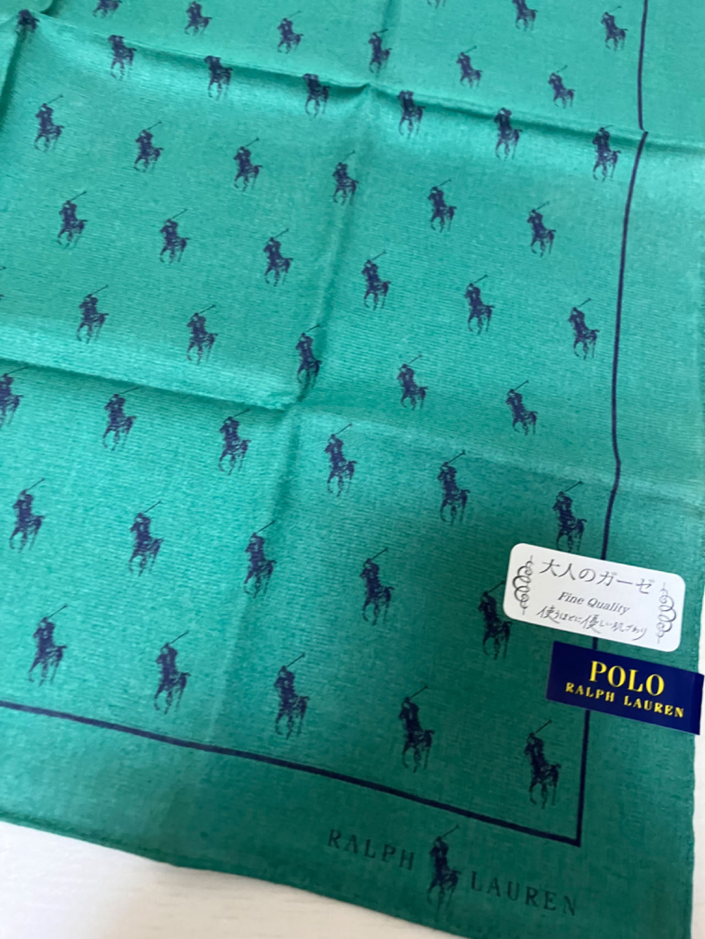 JAPAN AUTHENTIC POLO PAUL COTTON HANDKERCHIEF SMALL SQUARE SCARF BRAND PAPER BAG GIFT BUSINESS FATHERS DAY