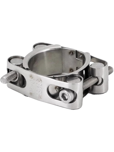 304 stainless steel double-headed strong throat clamp European clamp high-pressure tube clamp hoop tube clamp heavy-duty buckle double-layer thickened