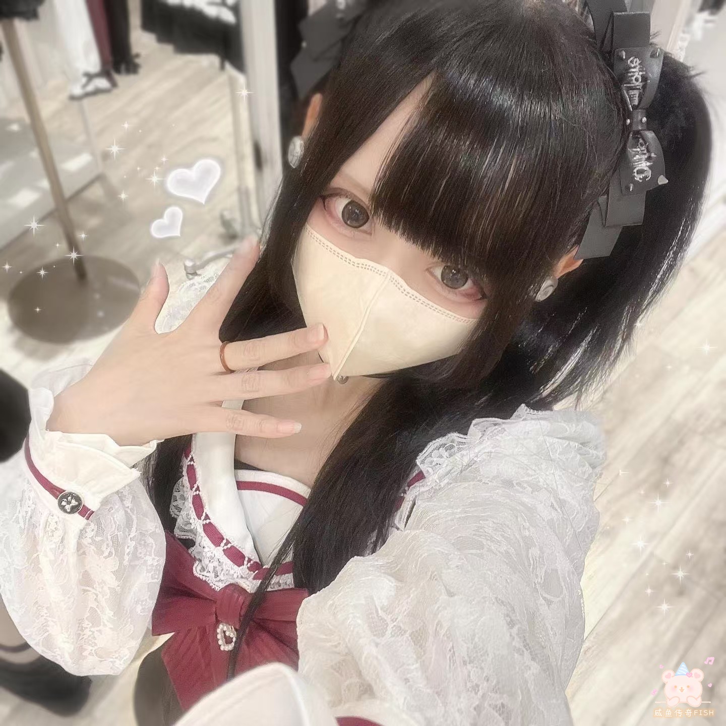 SALTED FISH HOME SC SUIT ORIGINAL D AUTUMN NEW LACE SLEEVE NAVY COLLAR MINE SERIES MASS-PRODUCED SKIRT AND CULOTTES SET