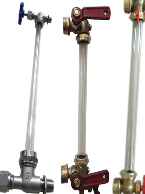 Water level meter liquid level meter glass tube cock valve water tank water level display copper cock stainless steel valve DN15