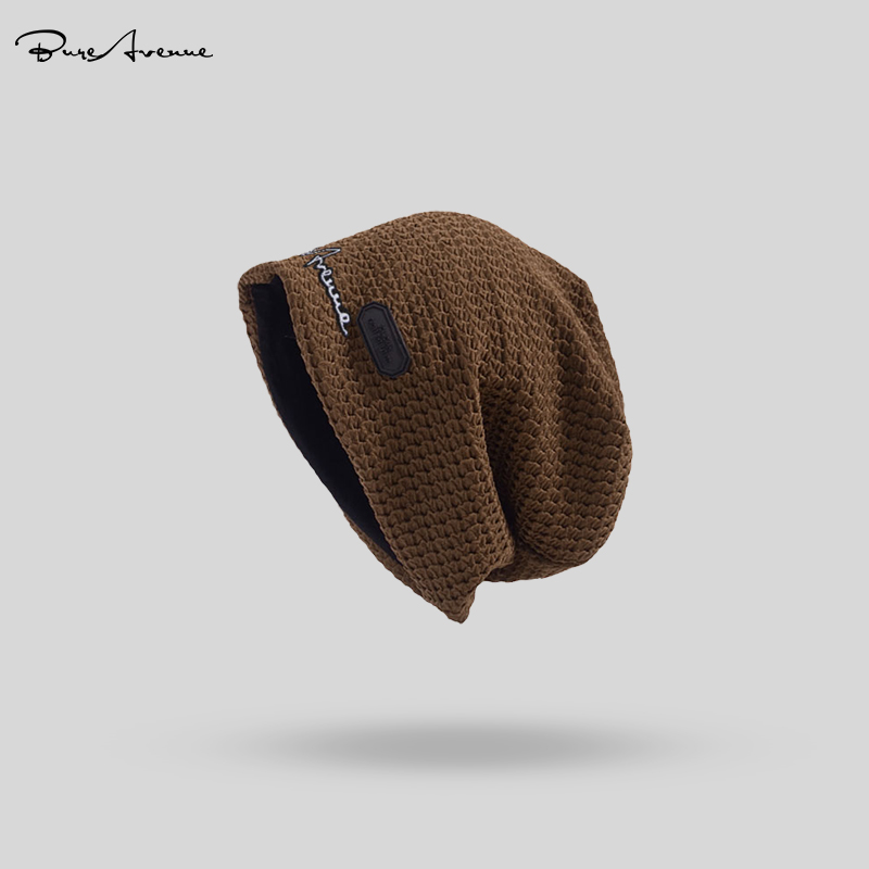 TRENDY BRAND BURE AVENUE STACKING HATS JAPANESE MENS AND WOMENS COLD HATS BIG HEAD BIBS PULLOVER HATS KNITTED TOE HATS AUTUMN AND WINTER
