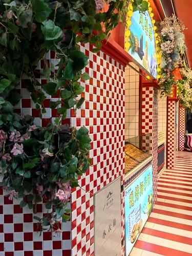 Китайская красная оранжевая желтая мозаика на стену