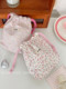 Little White Rabbit Korean Floral Storage Bag Portable Cosmetic Storage Bag Travel Change and Memories Storage Bag