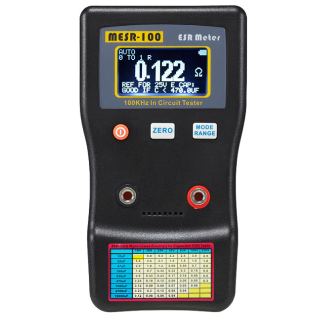 Jingyan Professional Capacitor ESR Meter Resistance Meter High Precision Capacitor Internal Resistance Tester MESR-100