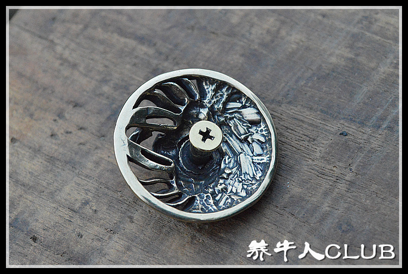 CATTLE BREEDER CLUB HANDMADE DIY BRASS CHOI BUCKLE DECORATIVE CLASP SEAL DIAN HEAD SKULL CHOI BUCKLE