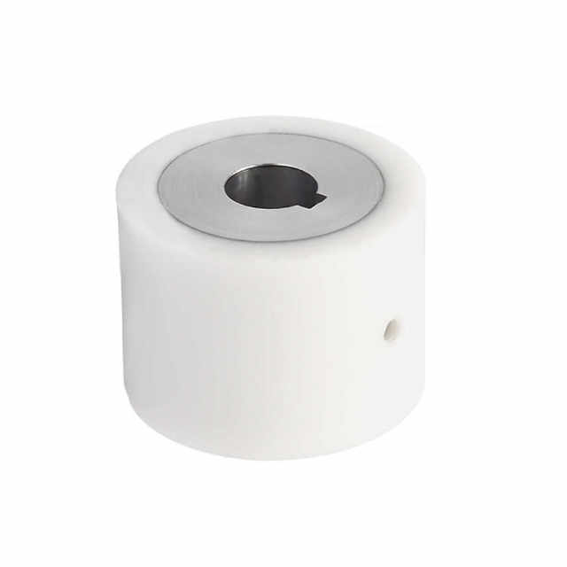High temperature resistant silicone roller keyway through hole aluminum alloy rubber-covered wheel driving wheel rubber-covered power roller transmission roller