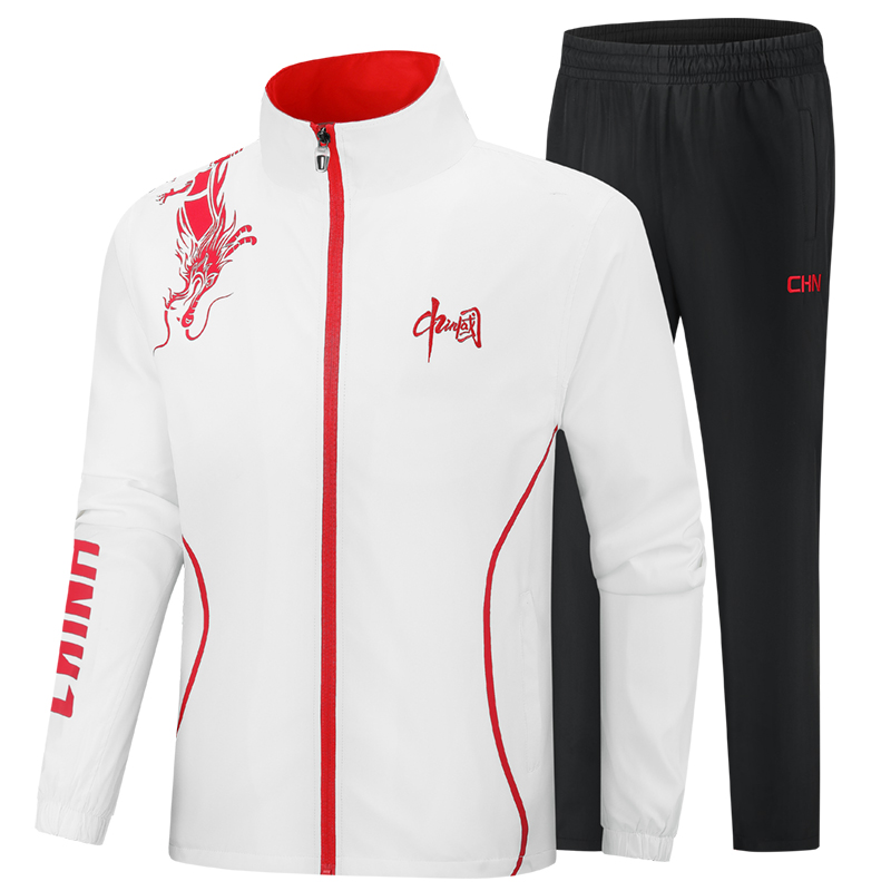 SPRING AND AUTUMN NEW CHINESE DRAGON SPORTSWEAR RED SUIT OPENING AND CLOSING CEREMONY ENTRANCE UNIFORM STUDENT CLASS UNIFORM JACKET