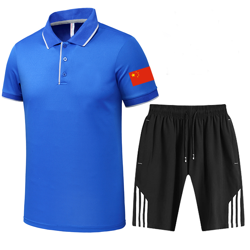 CHINESE TEAM T-SHIRTS SPORTSWEAR MENS AND WOMENS SHORT-SLEEVED COMPETITION TRAINING SETS QUICK-DRYING HALF-SLEEVED SHORTS RUNNING CLOTHES POLO SHIRTS