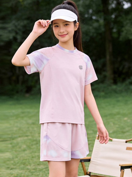 2026新款童装女童速干运动套装儿童冰丝短袖两件套男童网眼篮球服 — 5