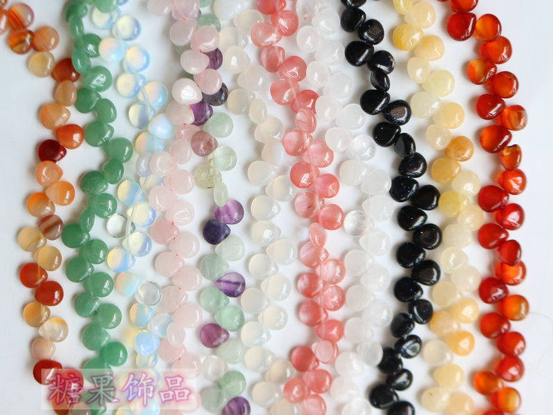 10*12MM NATURAL STONE PETAL CRYSTAL AGATE HORIZONTAL HOLE FLAT WATER DROP DIY ANCIENT STYLE HANFU HAIRPIN JEWELRY ACCESSORIES