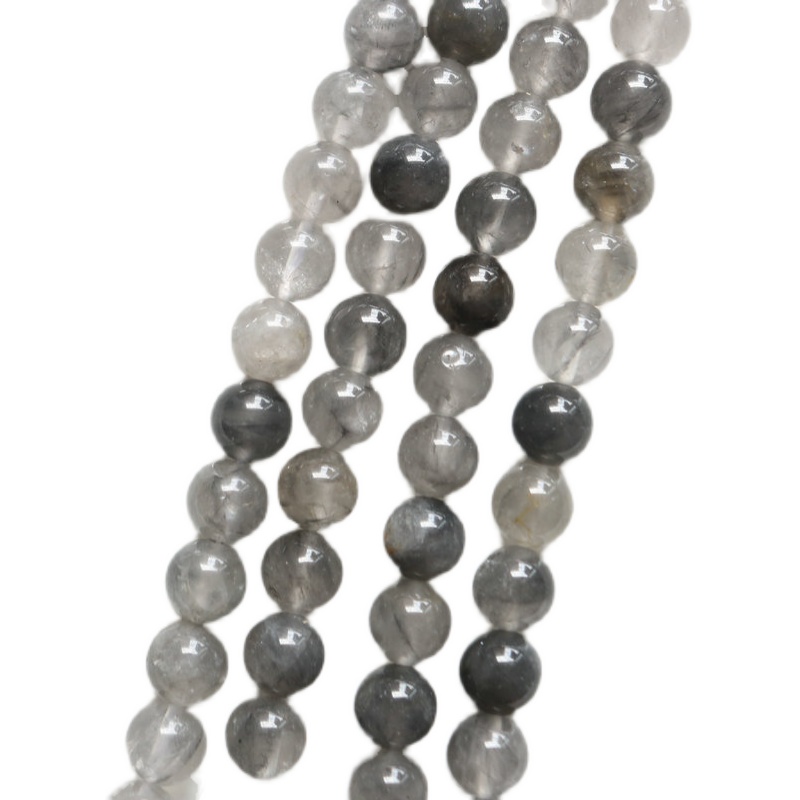 4-10MM NATURAL CLOUD CRYSTAL BEADS GREY CRYSTAL DEVIL CRYSTAL LOOSE BEADS DIY HANDMADE SEMI-FINISHED BEADED ACCESSORIES