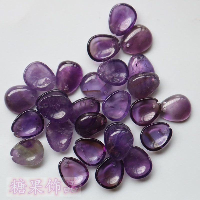NATURAL AMETHYST EDGE HOLE PETALS PINK CRYSTAL SMALL ROUND PLUM PURPLE JADE PETALS ANCIENT HAIRPINS BRAIDED FLOWER MATERIALS DIY ACCESSORIES