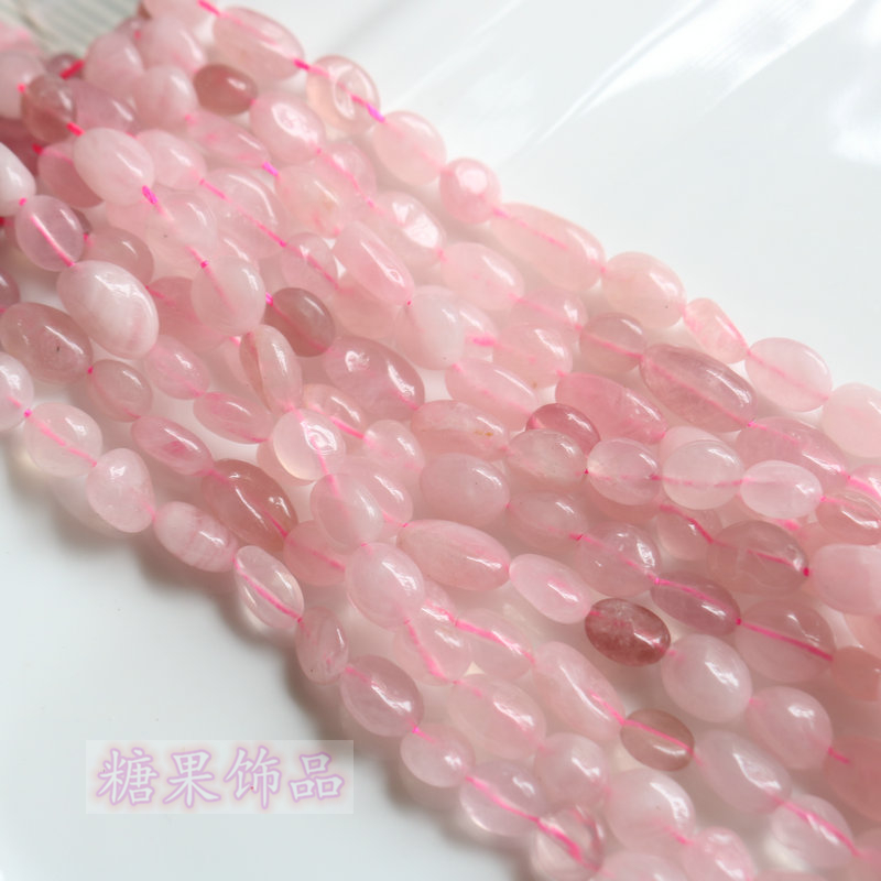 NATURAL PINK CRYSTAL GRAVEL PEACH POLLEN CRYSTAL IRREGULAR CONFORMAL LOOSE BEADS NECKLACE BRACELET BEADED DIY JEWELRY ACCESSORIES