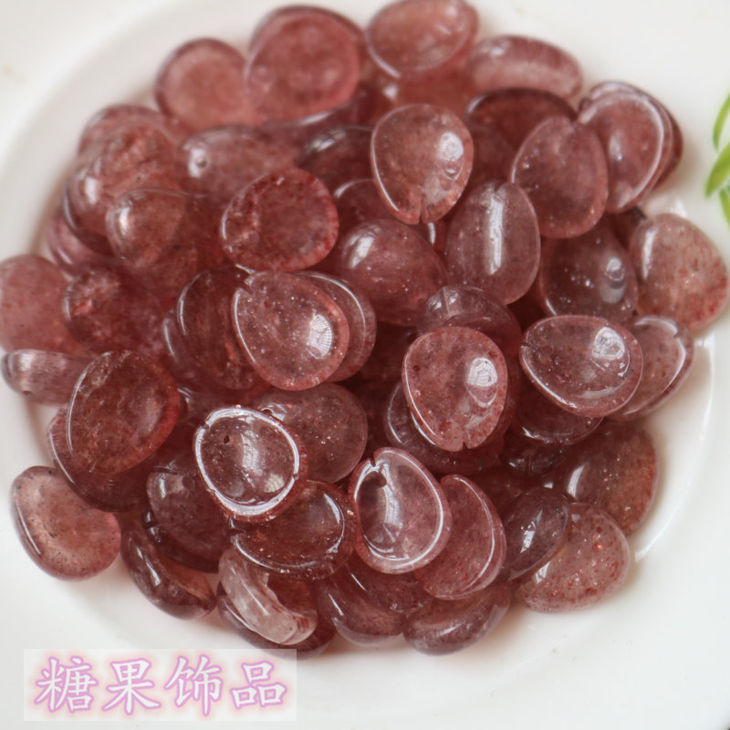 NATURAL STRAWBERRY CRYSTAL SMALL ROUND PLUM RED STRAWBERRY CRYSTAL PETALS ANTIQUE STYLE HAIR ORNAMENT HEADWEAR MATERIAL HANDMADE DIY HAIRPIN ACCESSORIES