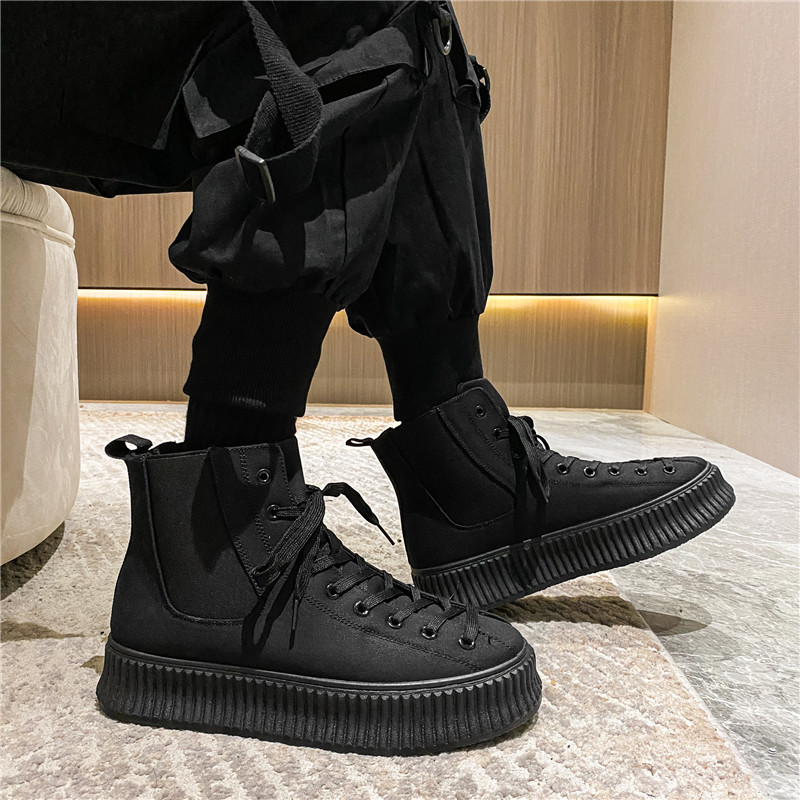 MARTIN BOOTS MENS HIGH-TOP WINTER VELVET WARM COTTON SHOES HUIZHOU SHORT FACE THICK-SOLED CHIMNEY TIDE BRAND CHELSEA SNOW BOOTS