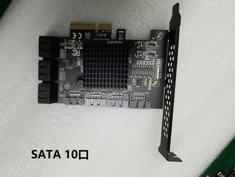 10-PORT SATA PCI-E 4X TO SATA3.0 10-PORT 6G EXPANSION CARD ASM1166 MAIN CONTROL JMB575 CHIP