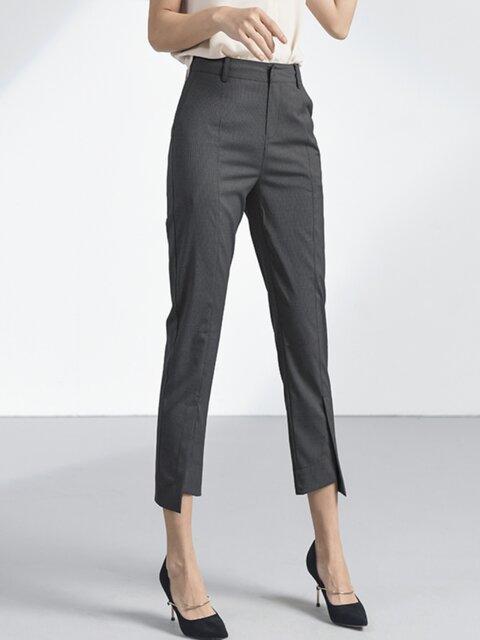 Vandoni 2024 new striped suit pants for women's summer small feet cropped pants to make them look slim and elegant OL cropped pants cigarette pants