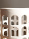 White space American single Haus designer model architectural hollow ceramic candle holder storage barrel vase ornament