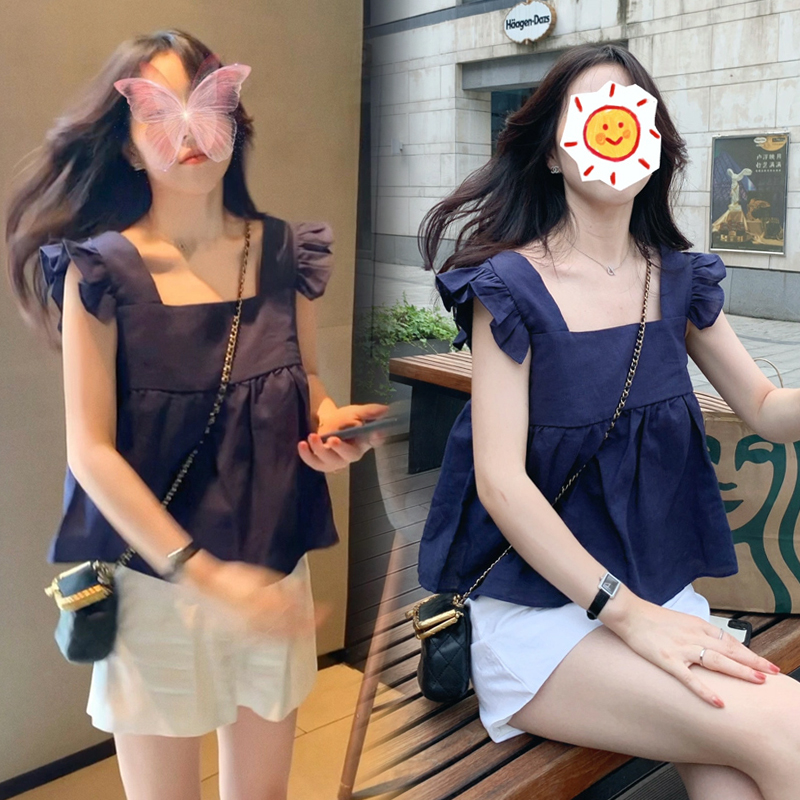 PREGNANT WOMENS SUMMER SUITS FASHIONABLE NEW OUTINGS INTERNET CELEBRITY DOLL SHIRTS TOPS SUMMER CASUAL SUMMER THIN TWO-PIECE SETS