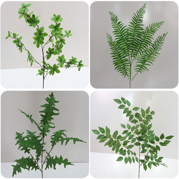 绿色仿真花森系吊顶绿植叶子婚庆花材配叶花艺装饰道具假花假树叶
