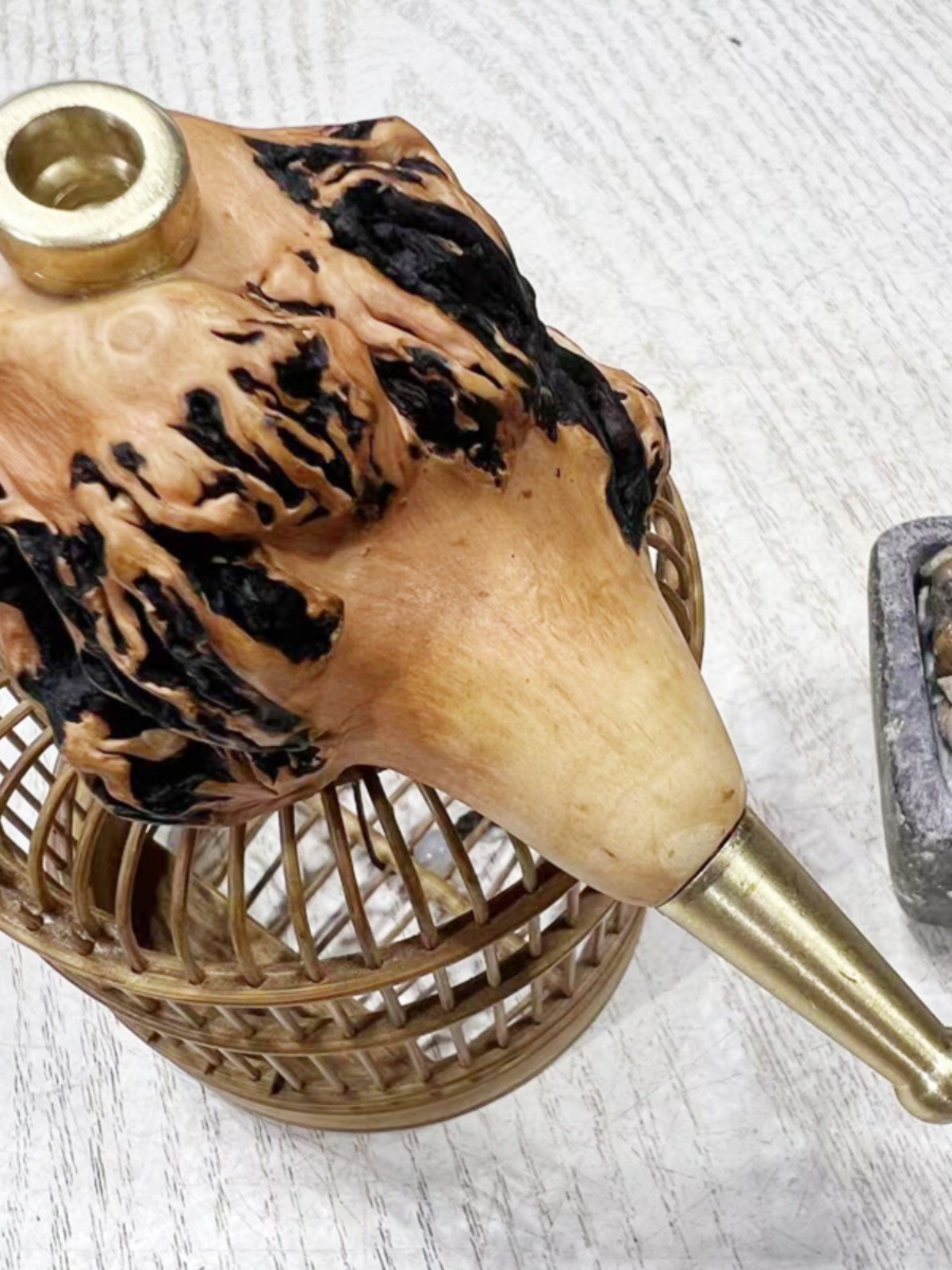 운남 검은 과일 나무 종양 미니 파이프 두껍고 얇은 이중 목적 재활용 필터 담배 홀더 맞춤형 장난감