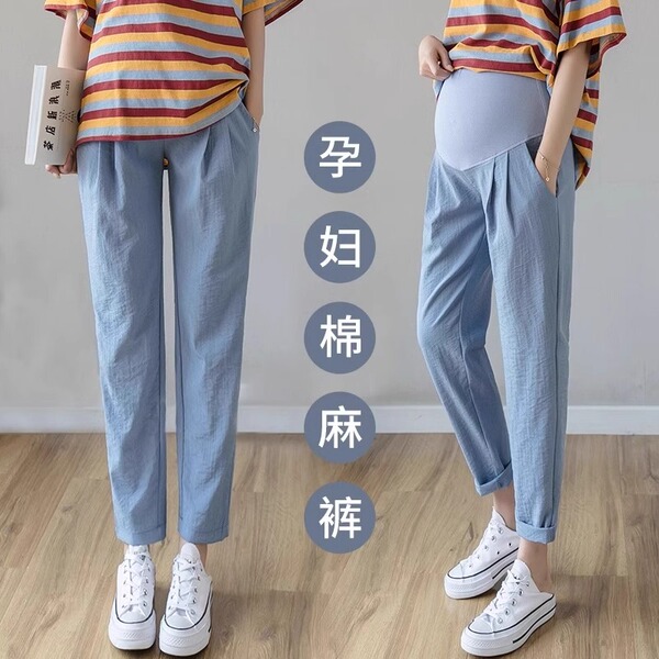 孕妇裤春秋外穿夏季薄款休闲萝卜打底裤2026新款小个子孕妇装夏装
