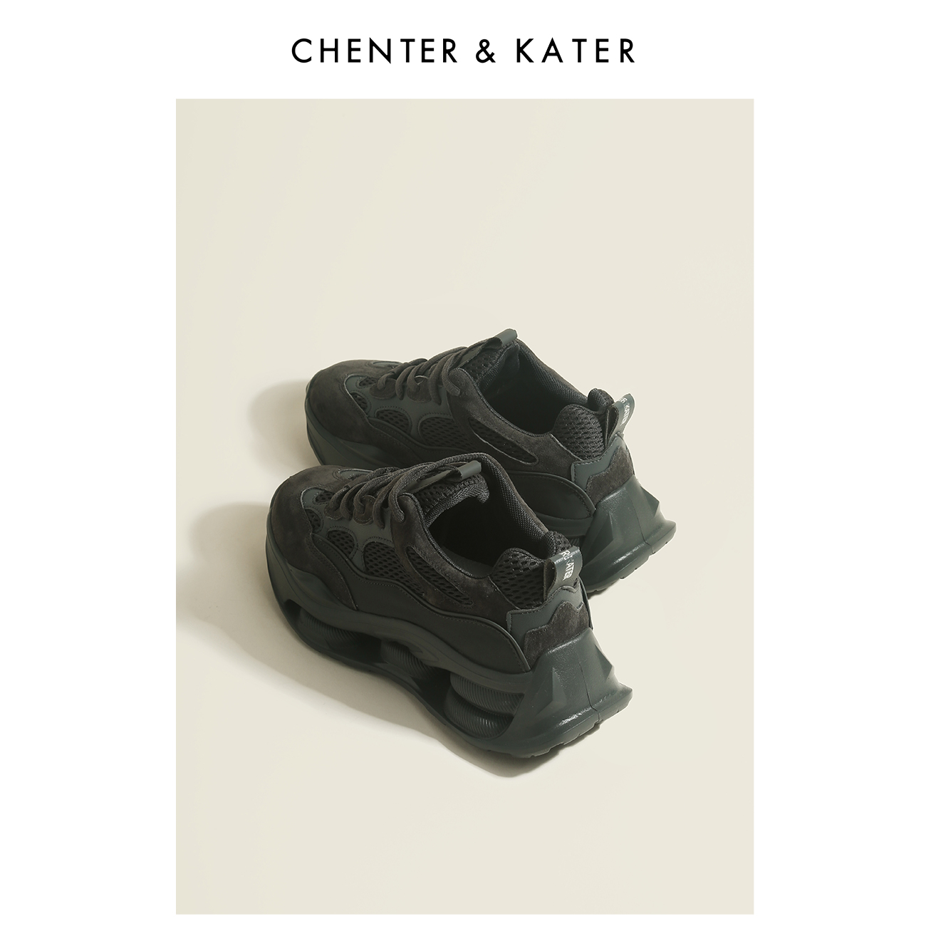CHENTER&KATER PLATFORM DADDY SHOES WOMENS SPRING|SUMMER 2024 BREATHABLE AND VERSATILE RETRO INNER HEIGHTENED SNEAKERS