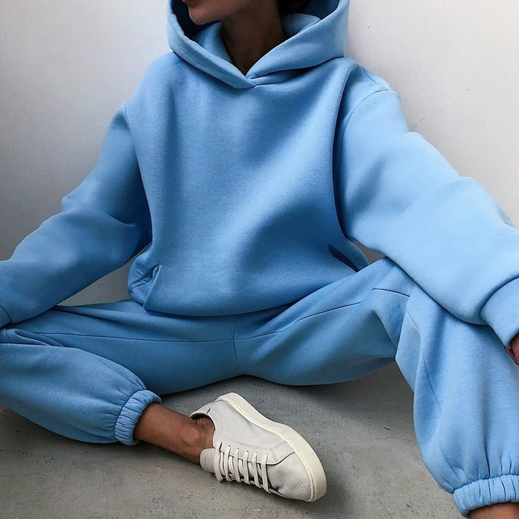 ЖЕНЩИНЫ надпись SweatshiRT Hooded TROUSERS TWO-PIECE SET