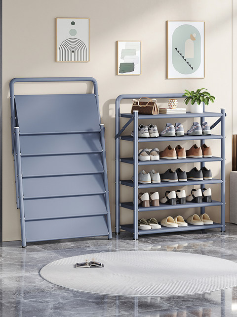 Folding shoe rack without installation for home simple doorway for indoor multi-story rental house space-saving storage artifact shoe cabinet