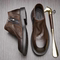 FOREIGN TRADE ORIGINAL SINGLE MENS LEATHER SHOES LEATHER CASUAL SHOES SOFT SOLE SPRING AND SUMMER BREATHABLE LOW-TOP BRITISH RETRO ZIPPER MENS LEATHER SHOES