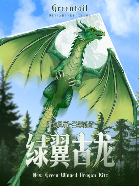 hcrk潍坊风筝2026新款翼龙风筝成人儿童新手易飞高颜原创风筝春天