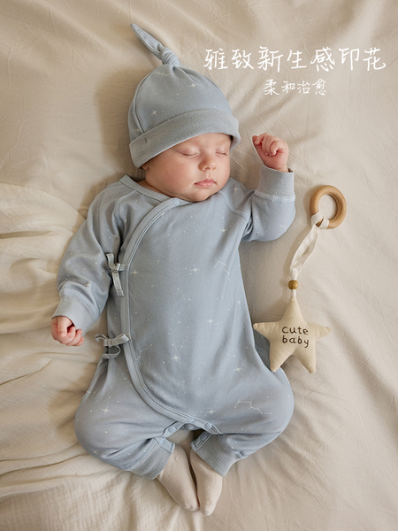 考拉鼻鼻[妙趣小元素·简约素净花型]新生婴儿连体衣服纯棉包屁衣 — 2