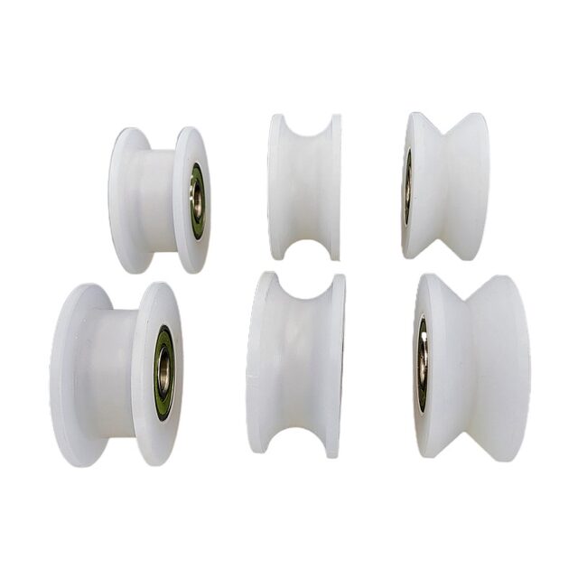 Nylon wheel PP polypropylene pulley U-shaped V-shaped H-shaped nylon bearing roller track wheel moving door 8-10-12mm