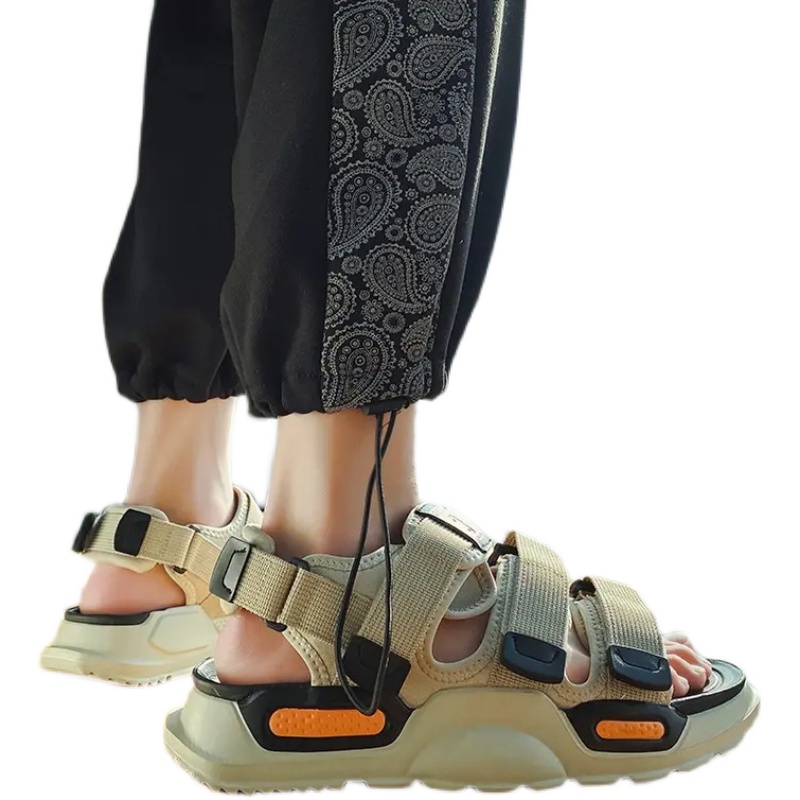 2024 NEW SUMMER WEAR INS TIDE SLIPPERS MENS NET RED SANDALS BEACH OUTDOOR SPORTS THICK-SOLED SANDALS