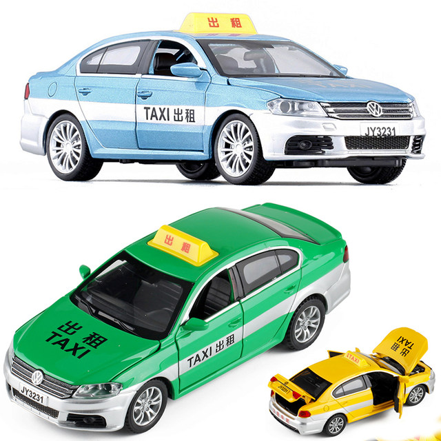 Jiaye car model 1 32 alloy taxi taxi sound and light door opening return car toy car model